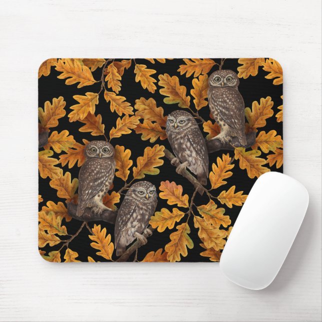 Herbstkauz auf schwarz mousepad (Mit Mouse)