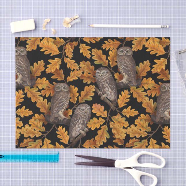 Herbstkauz auf schwarz seidenpapier (Handwerk)