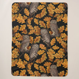 Herbstkauz auf schwarz sherpadecke