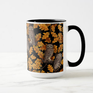 Herbstkauz auf schwarz tasse