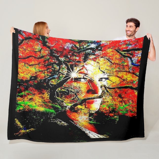 Herbstkerze Fleecedecke (Beispiel)