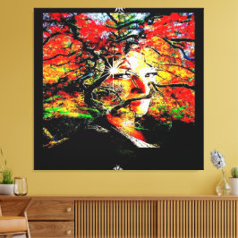 Herbstkerze Leinwanddruck