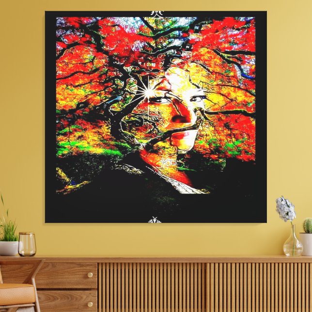 Herbstkerze Leinwanddruck (Insitu (Wohnzimmer))