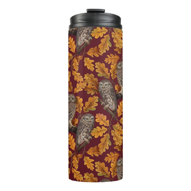 Herbstkeule auf dunkelrot thermosbecher (Vorderseite)