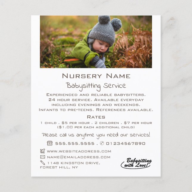 Herbstkind, Babysitter, Tagesbetreuung, Kinderzimm Flyer (Vorne)