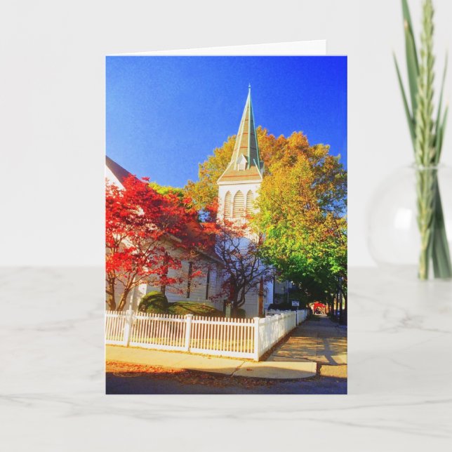 'Herbstkirche' leere Grußkarte Karte (Vorderseite)