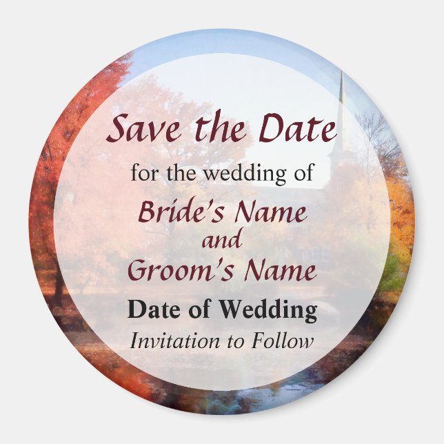 Herbstkirche Save the Date Magnet (Vorne)