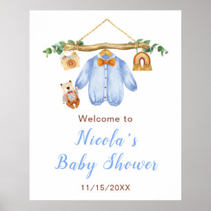 Herbstkleidung Boy Baby Dusche Willkommen Poster