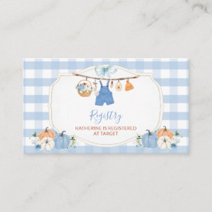 Herbstkleidung für Jungen Kürbis Baby Shower Gesch Begleitkarte