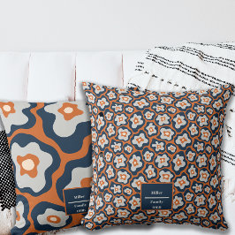 Herbstkobalt Blues Rust Egg Blume Individuelle Nam Kissen