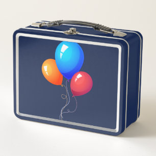 Herbstkollektion 2024 Blaue Ballons in der Lunchbo Metall Brotdose