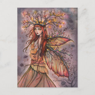 Herbstkönigin Fantasy-Kunst von Molly Harrison Postkarte