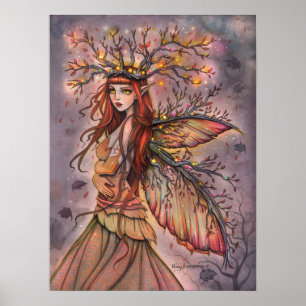 Herbstkönigin Feen-Fantasie-Kunst von Molly Harris Poster