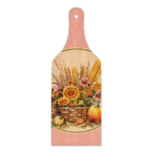 Herbstkorb, Blume, Pumpkins, Maispaddel Schneidebrett