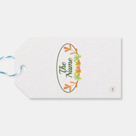 Herbstkranz in Grün Orange-Geschenkmarken Geschenkanhänger