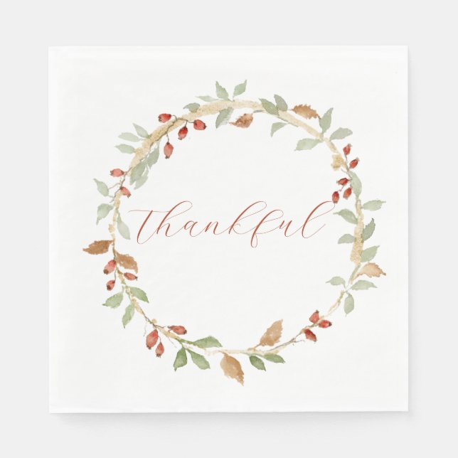 Herbstkranz Thanksgiving Serviette (Vorderseite)