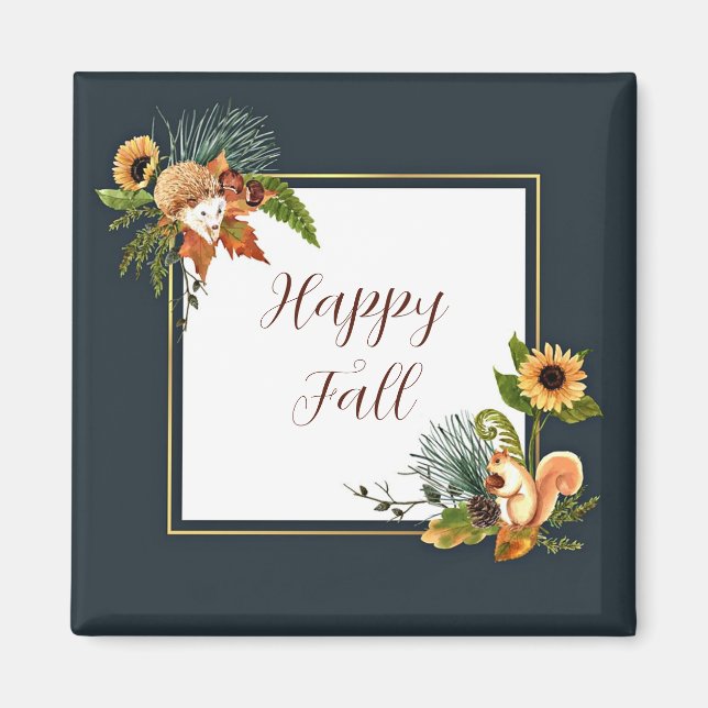 Herbstkritter und Natur mit anpassbarem Text Magnet (Vorne)