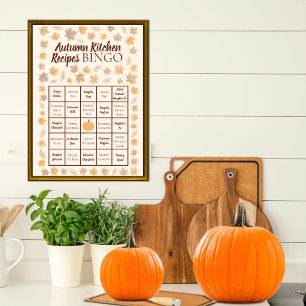 Herbstküchenrezepte Bingo Poster