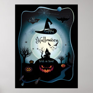 Herbstkunst "trickst oder geil" lustige Halloween- Poster