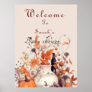 Herbstkürbis Babydusche Poster