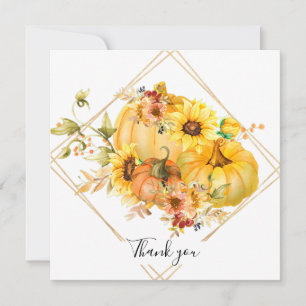 Herbstkürbis floral Danke Karte