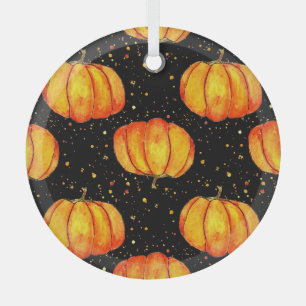 Herbstkürbis, Halloween-Druck Ornament Aus Glas