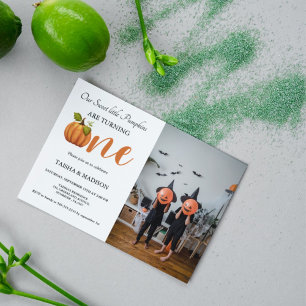 Herbstkürbis Herbst Zehn erste Geburtstagsparty Einladung