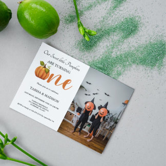 Herbstkürbis Herbst Zehn erste Geburtstagsparty Einladung