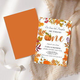 Herbstkürbis Herbst Zehn erste Geburtstagsparty Einladung