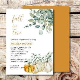 Herbstkürbis im Liebe Brautparty Einladung