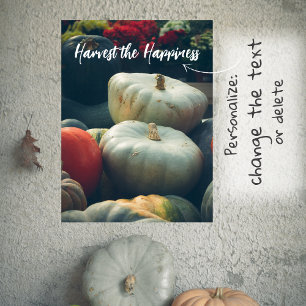 Herbstkürbis in einem rustikalen Garten Poster