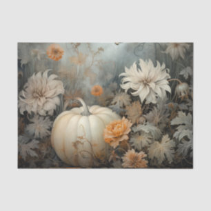 Herbstkürbis Kürbis mit Blume Decoupage Seidenpapier