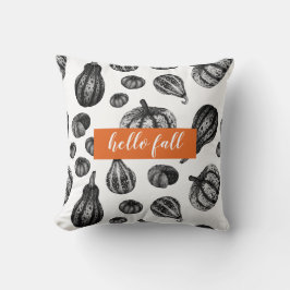 Herbstkürbis-Muster-Tintenklemme Zeichnend Kissen