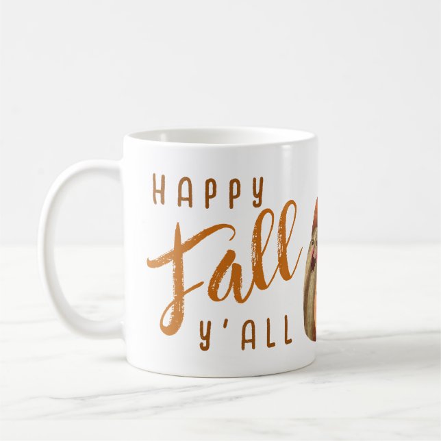 Herbstkürbis Niedlicher Halloween-Erntedank Herbst Kaffeetasse (Links)