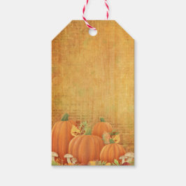 Herbstkürbis und Folientafel Geschenkanhänger