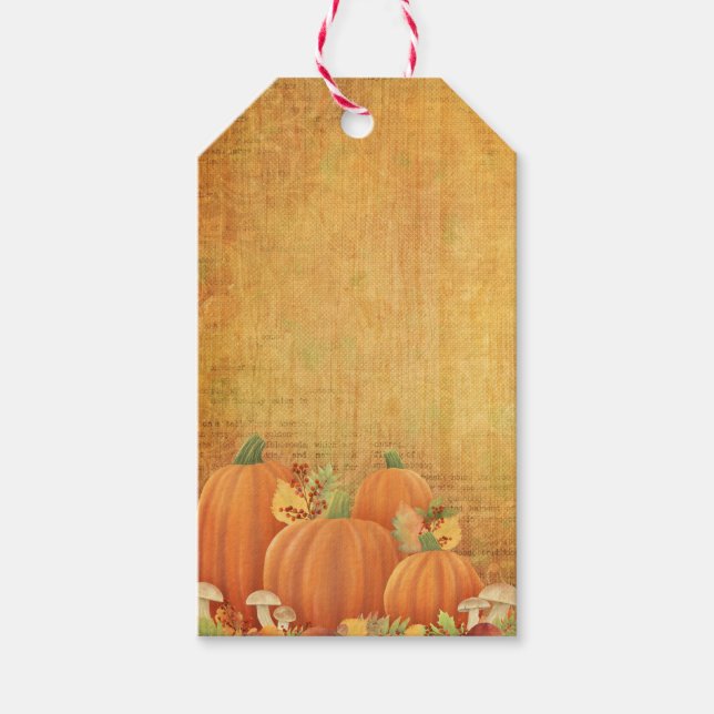 Herbstkürbis und Folientafel Geschenkanhänger (Vorderseite)