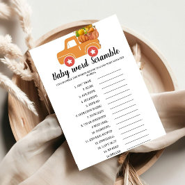 Herbstkürbis-Wort-Rührei-Babydusche