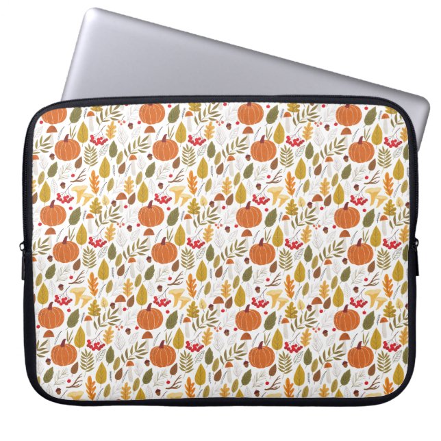 Herbstkürbismuster Laptopschutzhülle (Vorderseite)