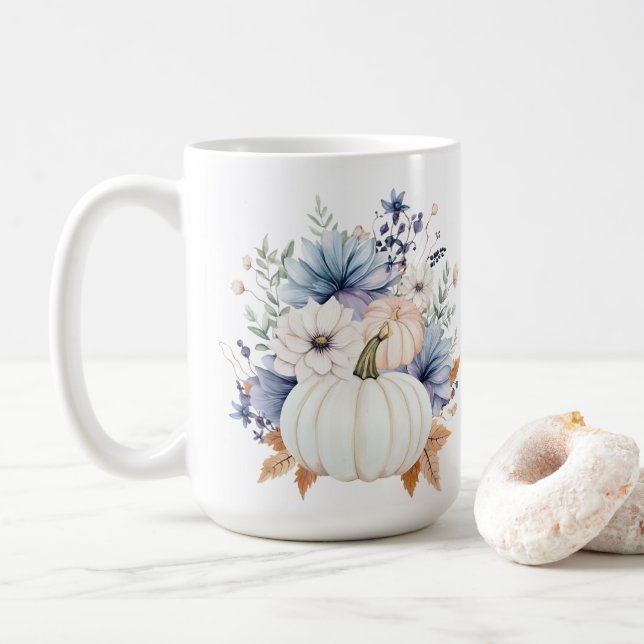 Herbstkürbisse Kaffeetasse (Mit Donut)