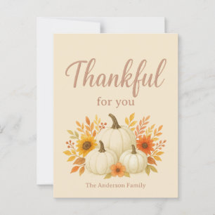 Herbstkürbisse & Sonnenblumen   Elegantes Erntedan Postkarte
