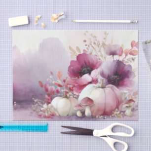 Herbstkürbisse und Blumen Herbstmuster Decoupage Seidenpapier