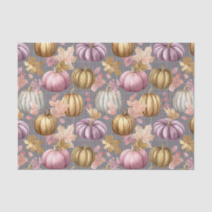 Herbstkürbisse und Blumen Herbstmuster Decoupage Seidenpapier