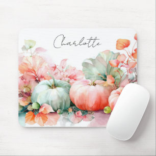Herbstkürbisse und Blumen Mousepad