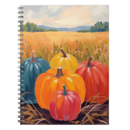 Herbstkürbisse | Wasserfarbenlandschaft im Herbst Notizblock