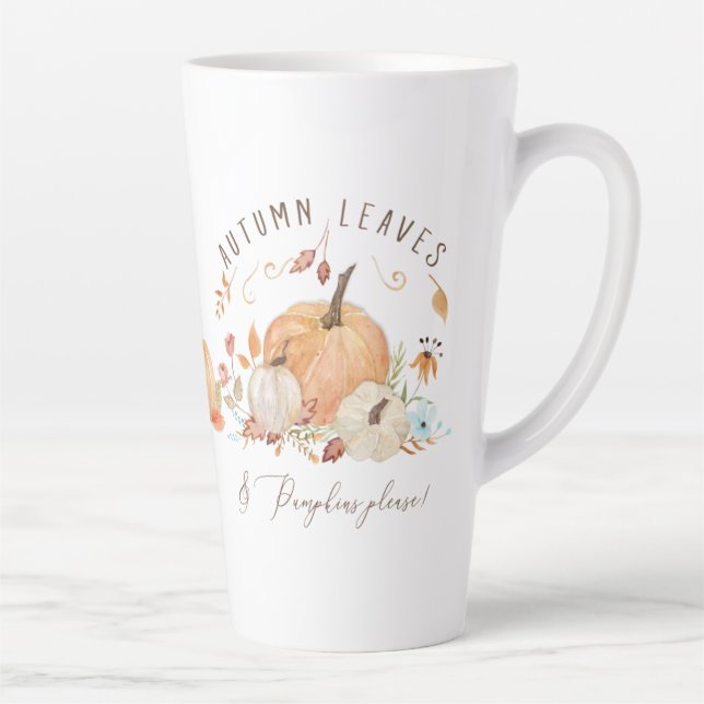 Herbstkürme Blumenauspferde Wasserfarbe Milchtasse (Rechts)