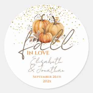 Herbstkürme fallen in Liebe Hochzeit Runder Aufkleber