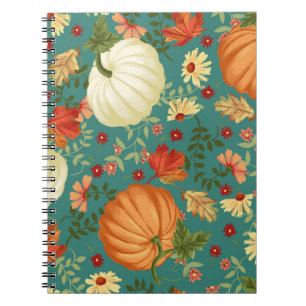 Herbstkürme mit aquamarinem Hintergrund. Mapl Notizblock