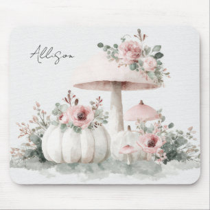 Herbstkürme, Pilze und Blume Mousepad