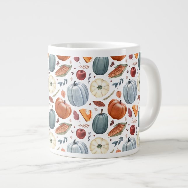 Herbstkürme und Herbstleaves Muster Jumbo-Tasse (Vorderseite Rechts)