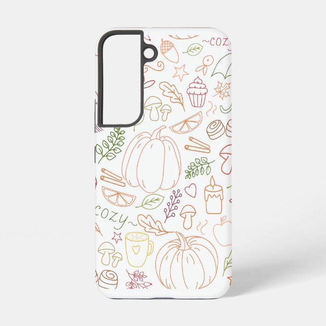 Herbstkuschelmuster - Herbstkürme, Blätter Samsung Galaxy Hülle (Rückseite)